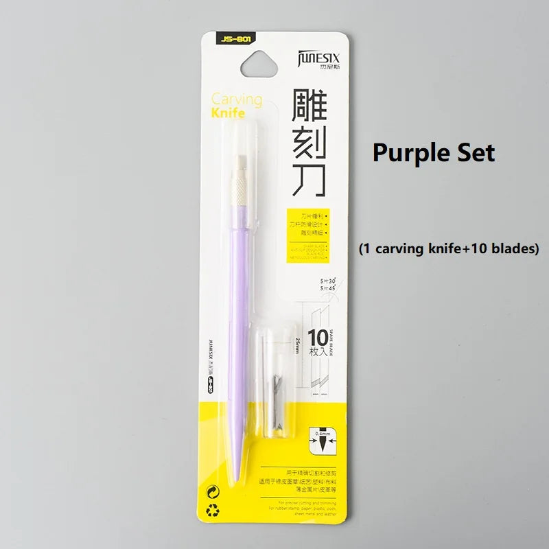 CowLost | product_id-junesix-801-carving-knife-with-10-blades-9-colors-diy-engrave-pen-art-supplies |19