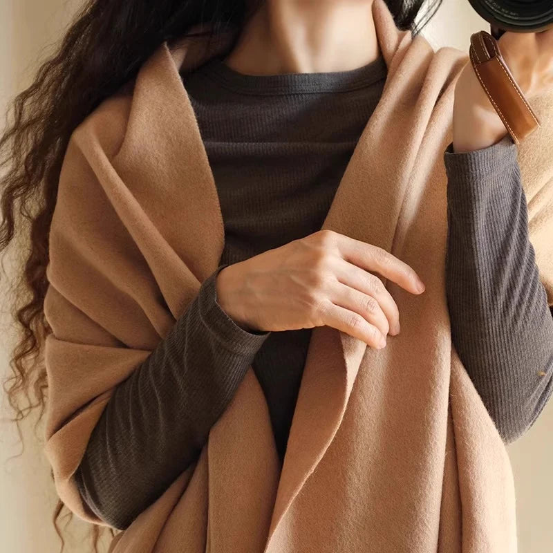 CowLost | wool-scarf-women-thick-cashmere-winter-scars |8