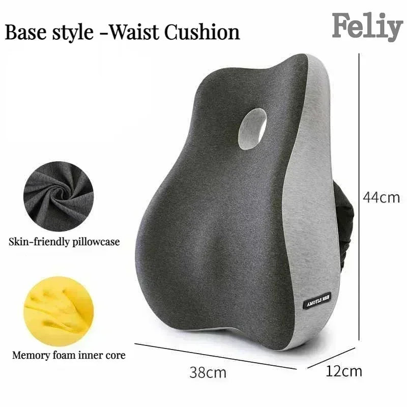 CowLost | memory-foam-office-chair-cushion-car-seat-support-waist-pillow-massage-lumbar-pain-relief-cushion-slow-rebound-orthopedic-pillow |26