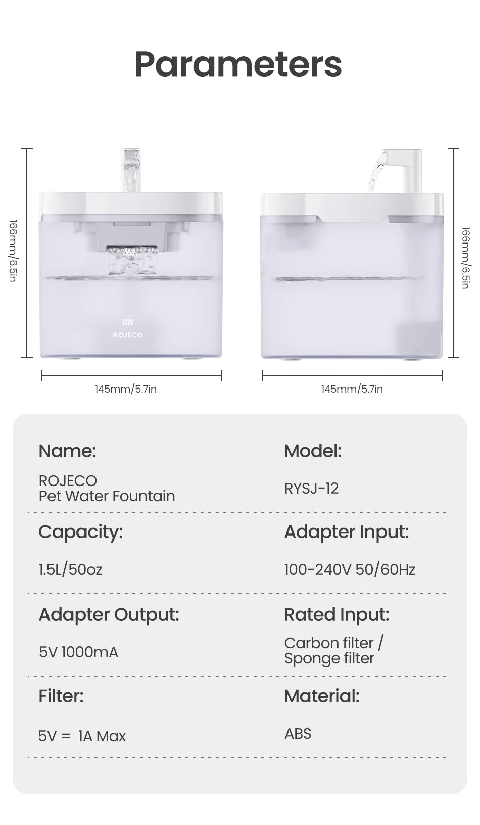 CowLost | cat-food-rojeco-1-5l-automatic-cat-and-dog-water-fountain-with-filter-pump |18