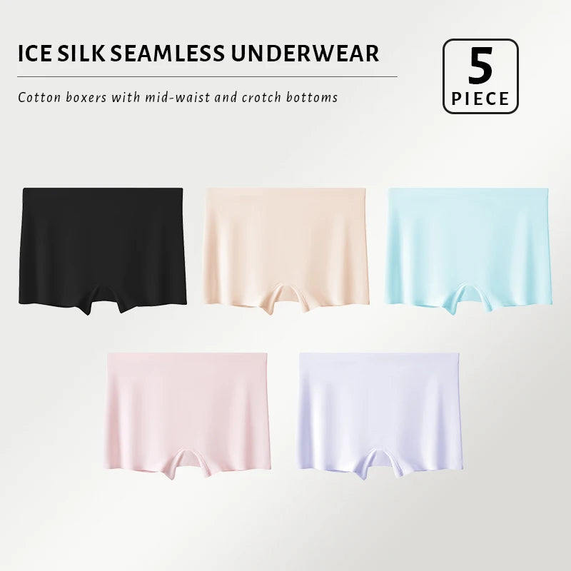 CowLost | product_id-fallsweet-5pcs-womens-seamless-mid-rise-boyshort-panties-for-daily-wear-sports |6