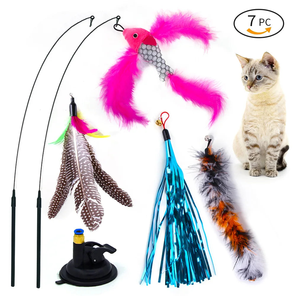 CowLost | cat-treats-handfree-interactive-cat-feather-wand-toy-with-suction-cup |25