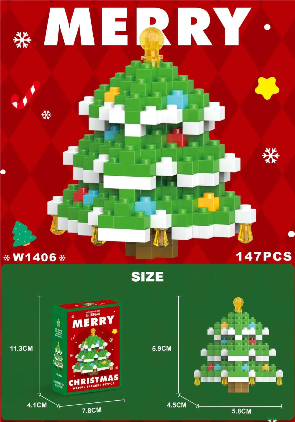 Christmas Micro Building Block Set Santa Claus Reindeer Puzzle Toy for Kids