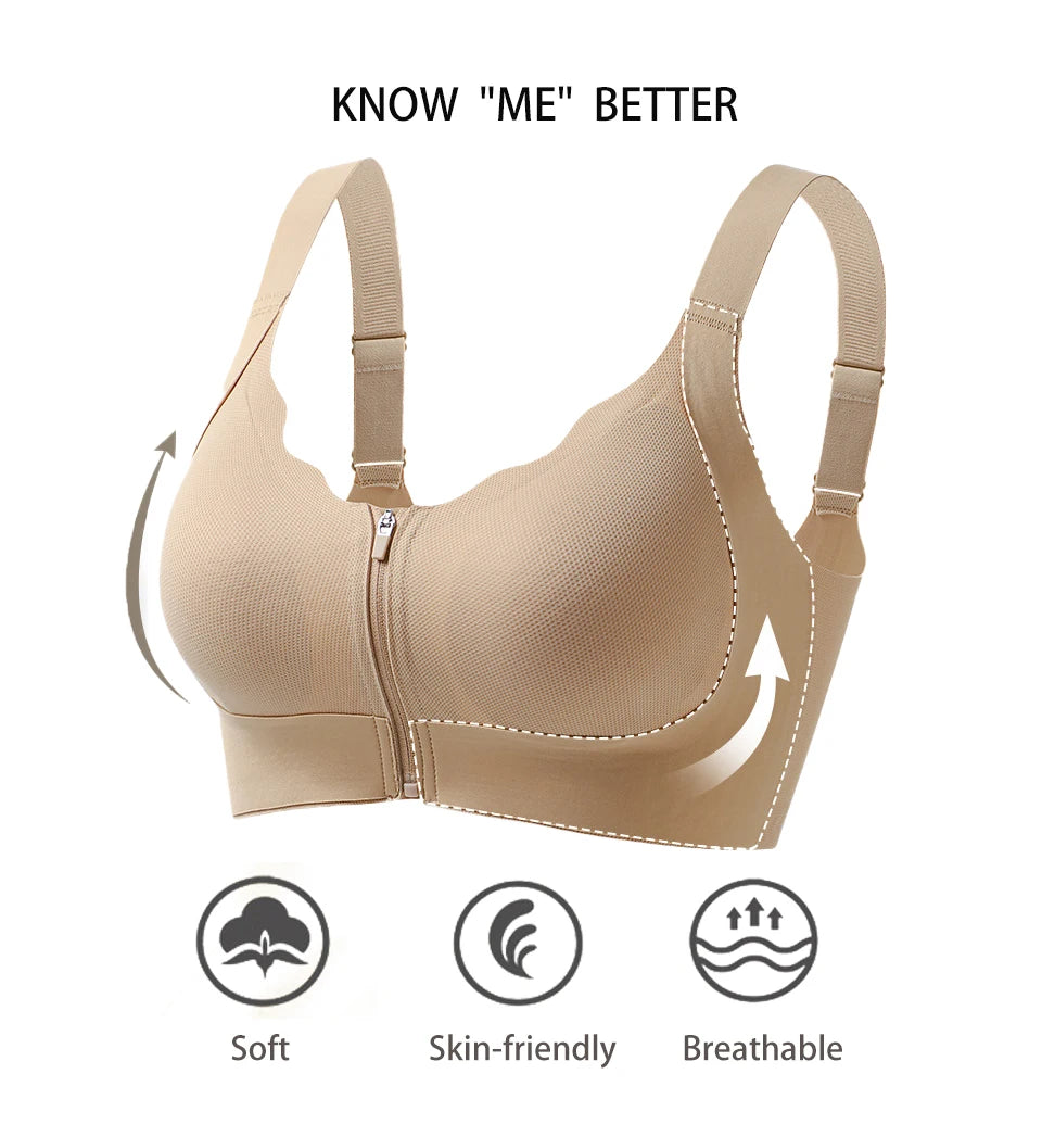 CowLost | product_id-fallsweet-womens-wireless-seamless-front-zipper-sports-bra-crop-top-for-yoga-fitness |10