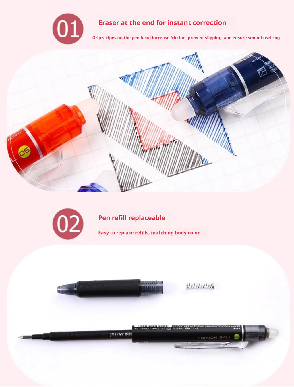 CowLost | product_id-japan-pilot-heat-erasable-gel-pen-0-5mm-fine-point-jumbo-ink-capacity-for-students-office |7