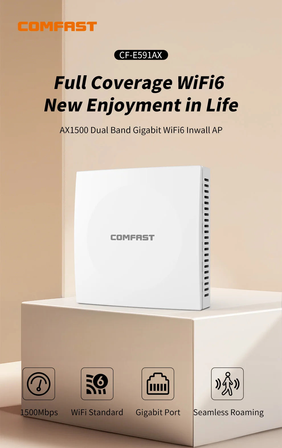 CowLost | comfast-wifi-6-in-wall-ap-2-4ghz-5-8ghz-dual-band-gigabit-access-point |2