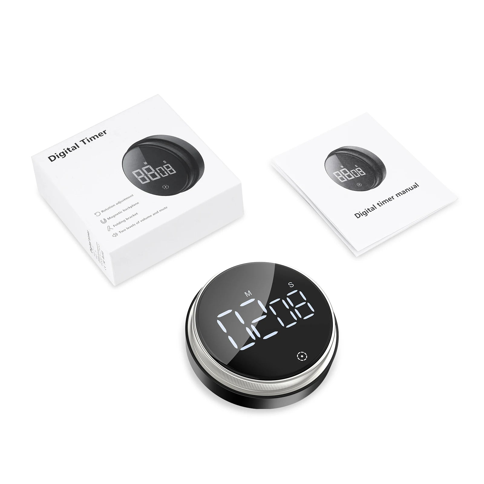ORIA Magnetic LED Digital Kitchen Timer Countdown Stopwatch Alarm Clock