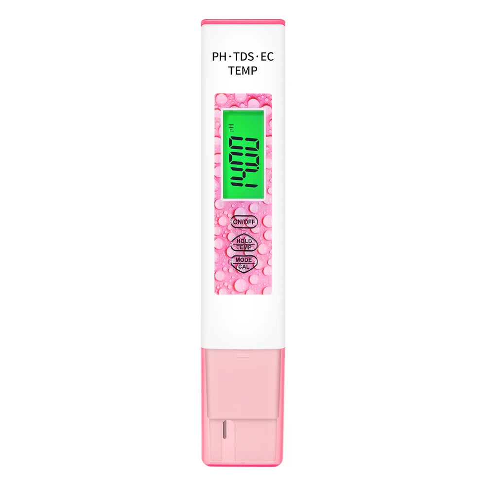 4-in-1 Digital PH Meter Water Quality Tester PH TDS EC TEMP Pen with High-Sensitivity Probe