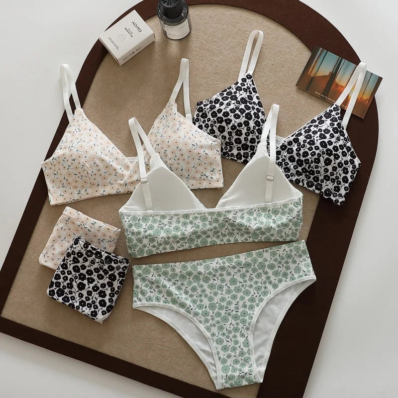 CowLost | product_id-women-floral-seamless-push-up-bra-low-waist-panties-set-sexy-v-neck-lingerie |2