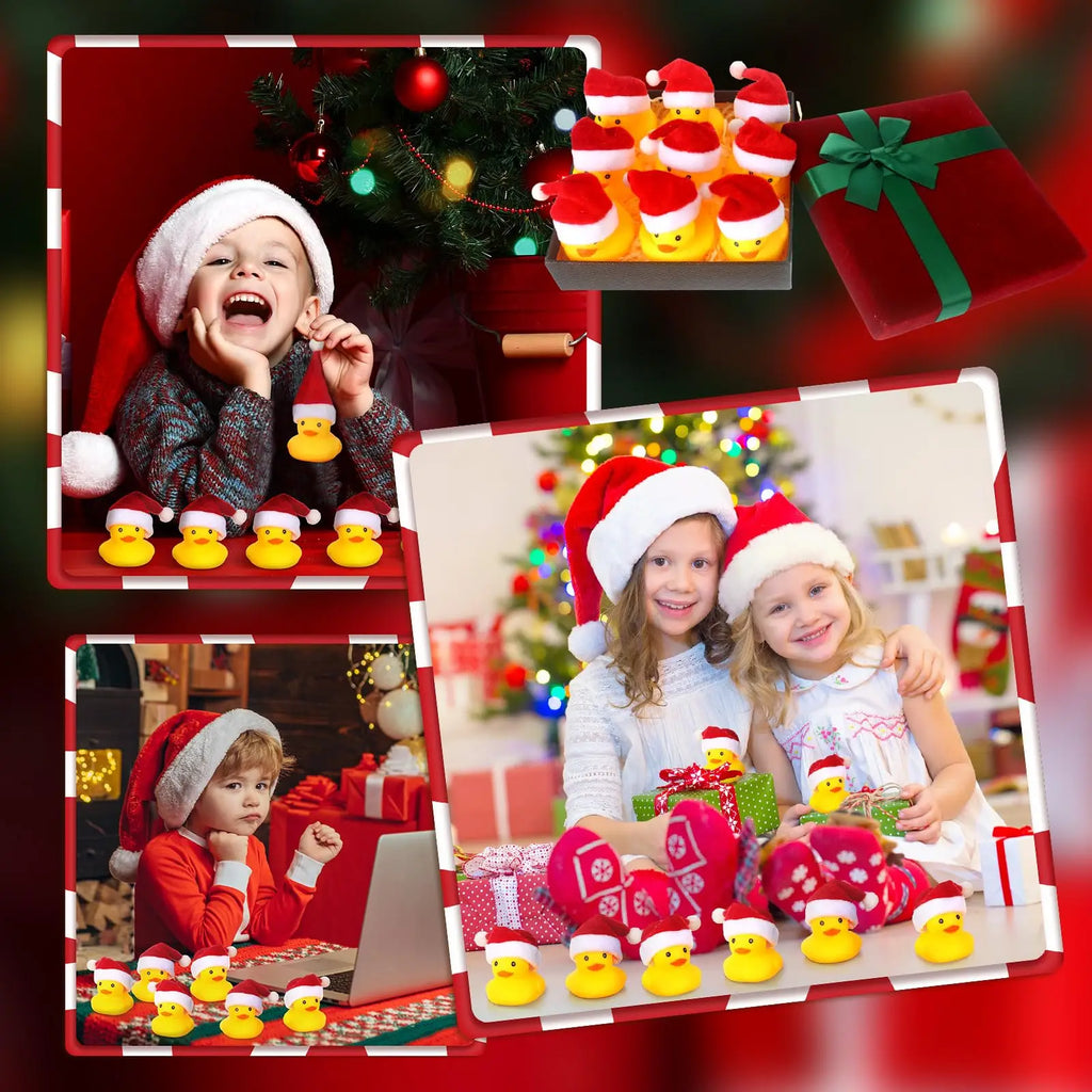 CowLost | product_id-christmas-rubber-ducks-with-hats-small-yellow-squeaky-bath-toys-for-kids |6