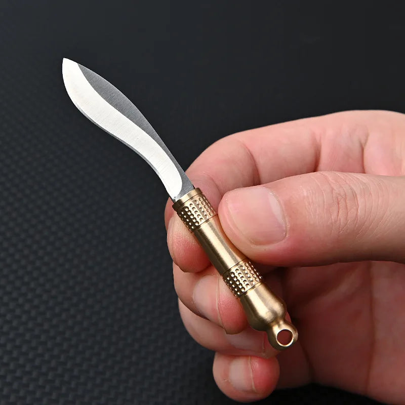CowLost | activewear-pants-portable-mini-folding-knife-brass-color-wood-handle-stainless-steel-blade |19