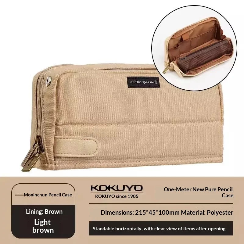 CowLost | product_id-kokuyo-stand-up-multi-functional-canvas-pencil-bag-5-colors-holds-40-pens-study-organizer-for-kids-professionals |15