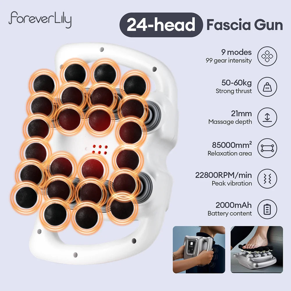 CowLost | uncategorized-24-head-fascia-gun-with-99-strength-levels-body-massager |8
