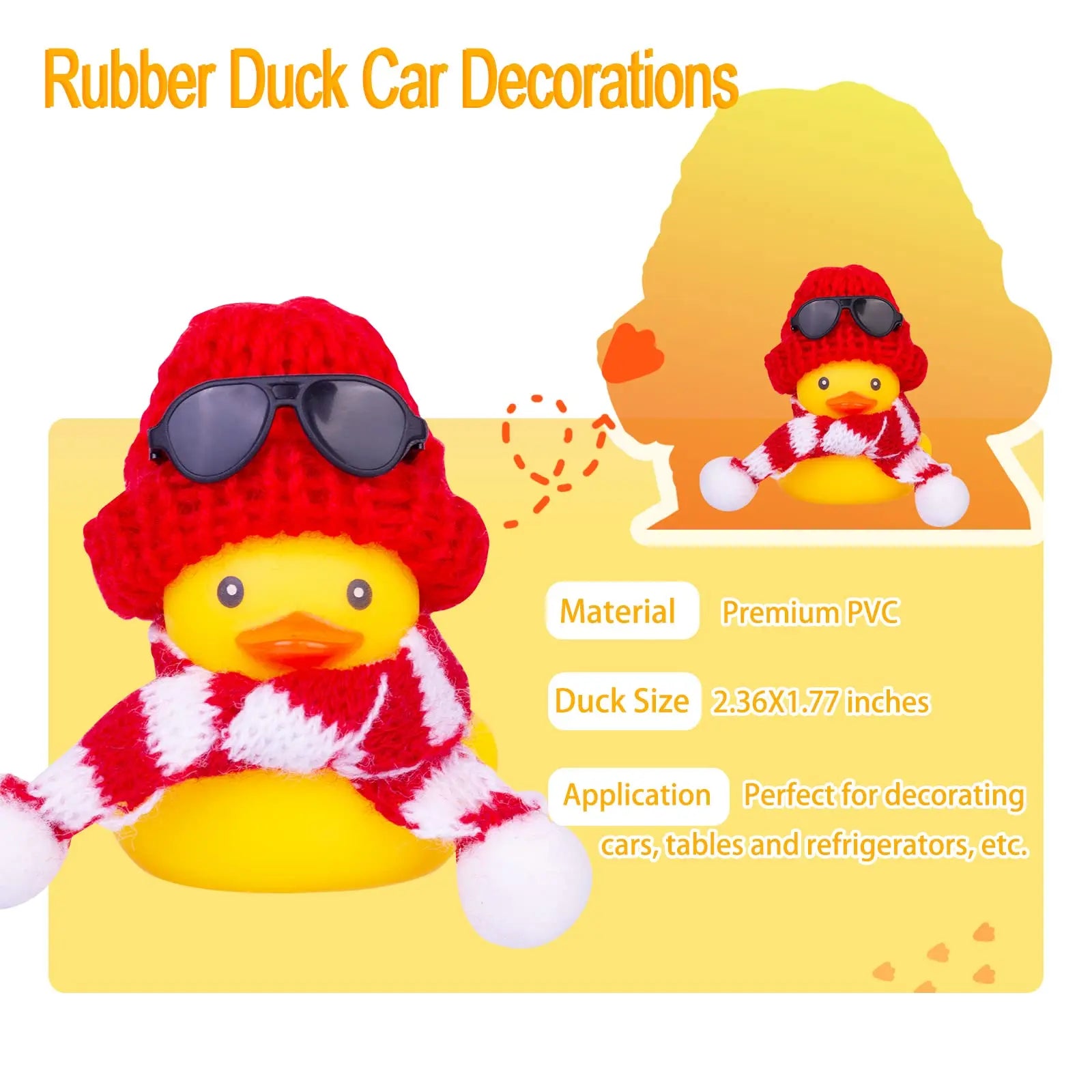 CowLost | product_id-2-pack-yellow-rubber-duck-christmas-car-dashboard-ornaments |5