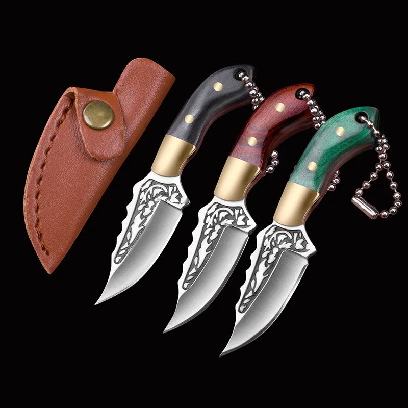 CowLost | activewear-pants-portable-mini-folding-knife-brass-color-wood-handle-stainless-steel-blade |3