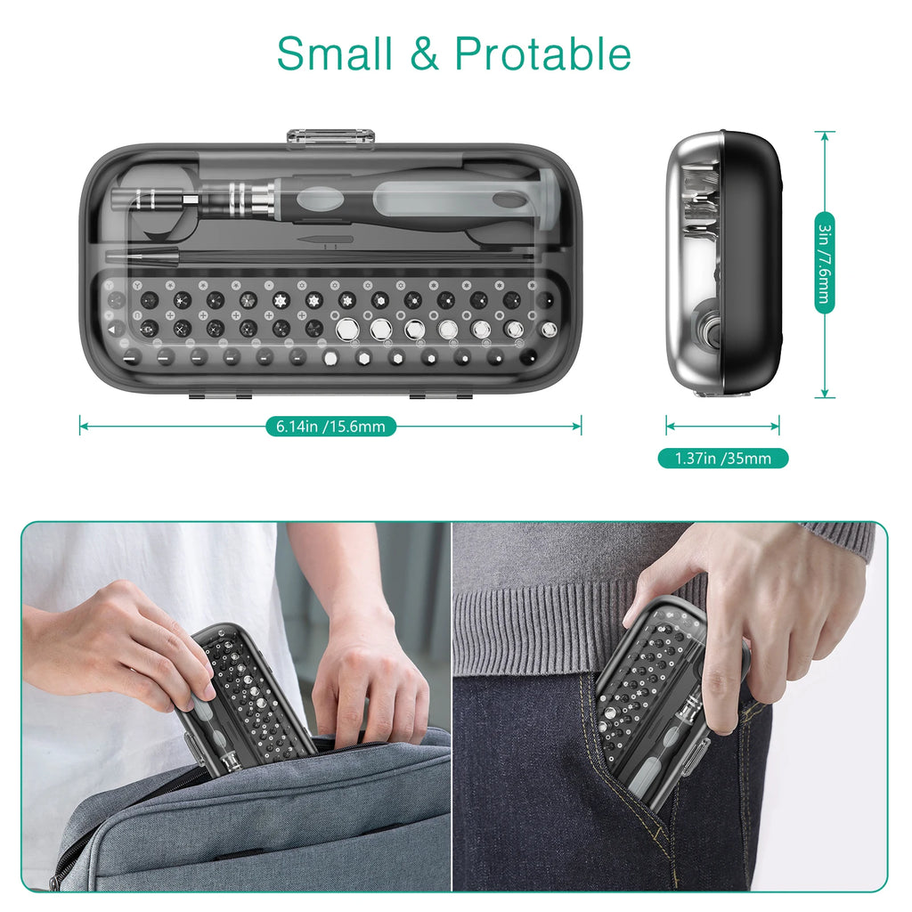 48-in-1 Magnetic Precision Screwdriver Set with 41 Bits & Pry Tools for Electronics Repair