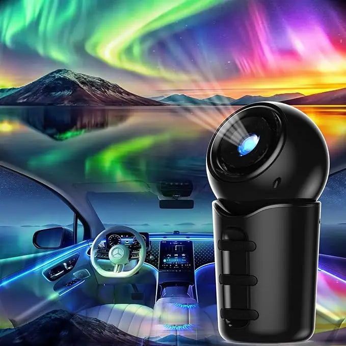 Portable Planetarium Star Projector with 4 HD Film Discs, 360° Rotating Adjustable Focus Galaxy Night Light for Car