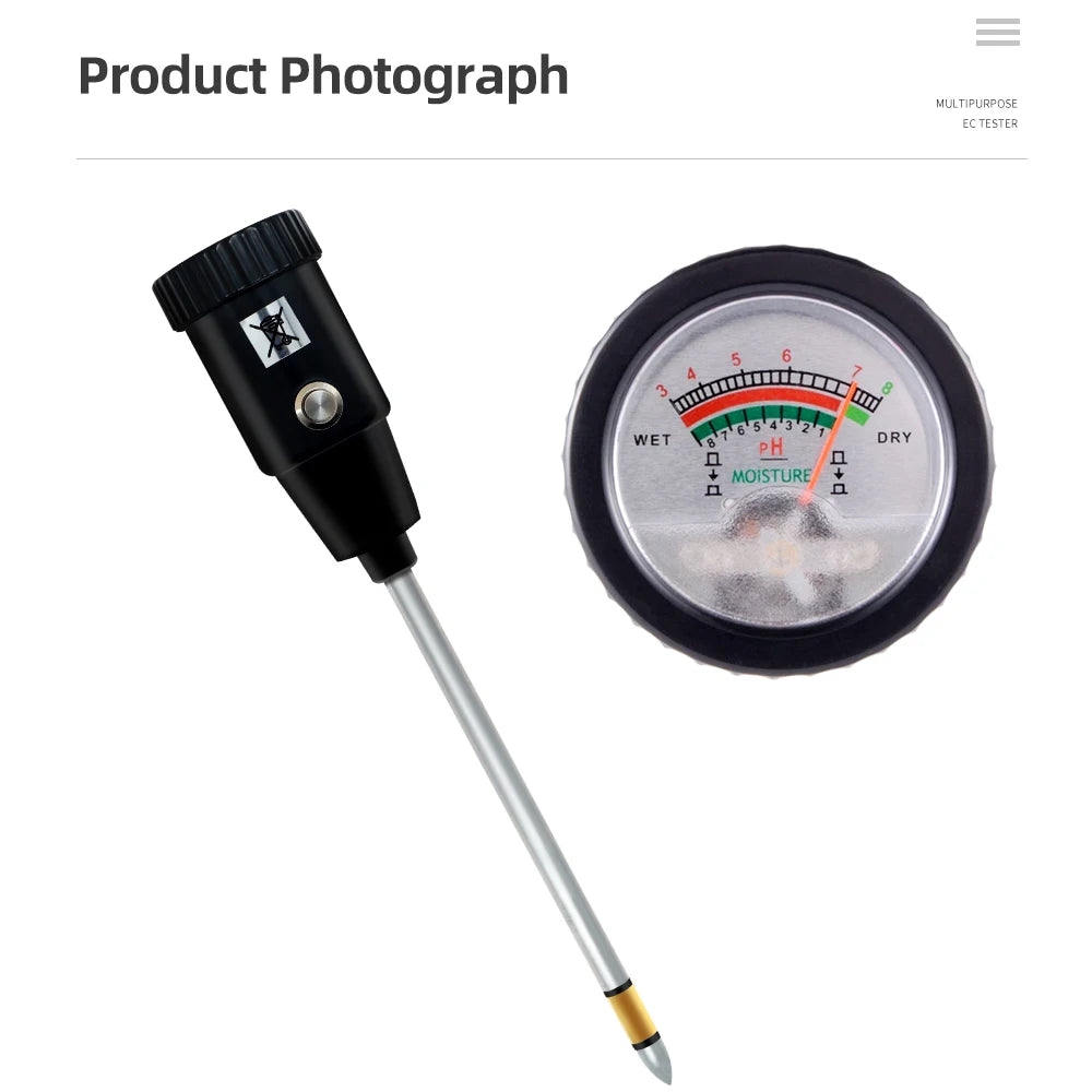 Handheld Digital Soil PH & Moisture Tester Waterproof Meter for Garden Plants