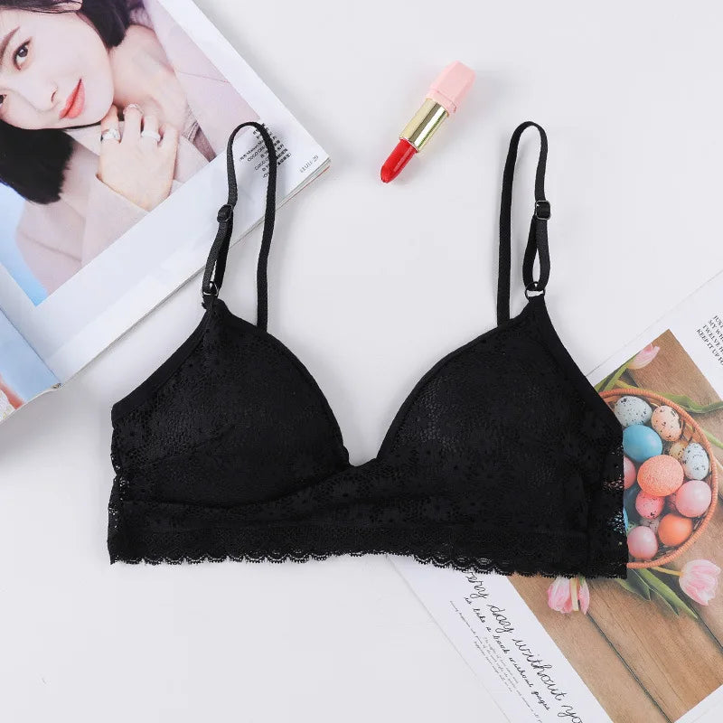 CowLost | product_id-floral-lace-v-neck-padded-non-wire-push-up-bralette-for-women |21