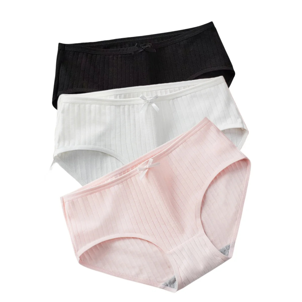 CowLost | product_id-3pcs-women-s-low-waist-breathable-cotton-solid-briefs |15