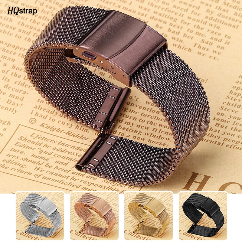 CowLost | product_id-milanese-stainless-steel-watch-band-12-24mm-universal-strap-with-folding-buckle-in-black-gold-rose-gold-steel |1