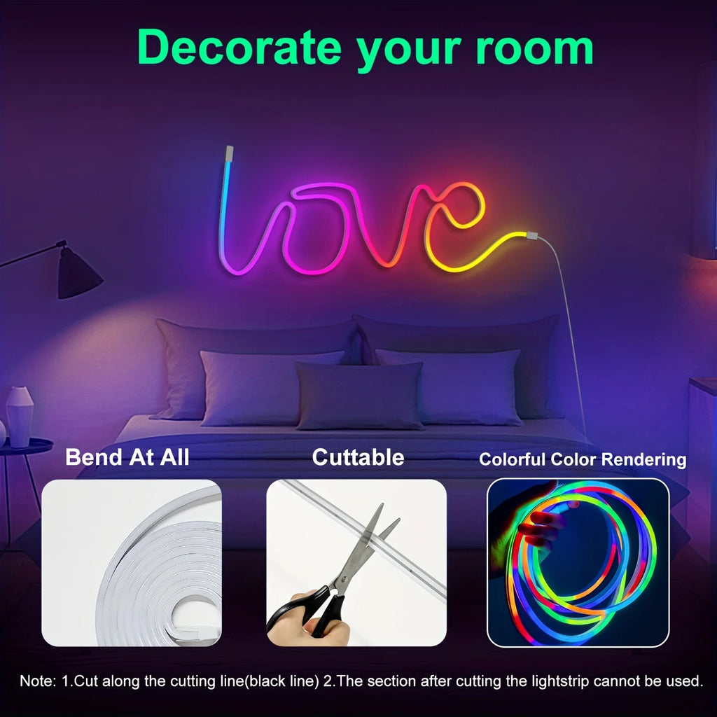 CowLost | light-ropes-strings-product_id-rgbic-neon-led-strip-light-5v-usb-bluetooth-music-sync-waterproof-tape-for-gaming-room-party-decoration |4