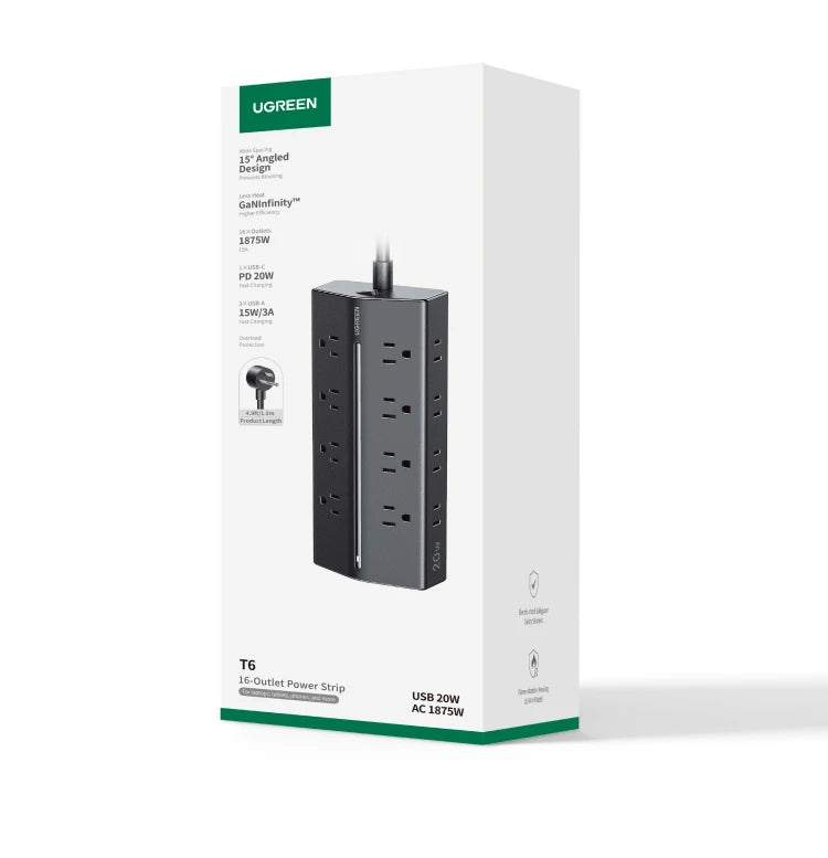 CowLost | ugreen-20w-power-strip-fast-charger-16-ac-outlets-1-usb-c-3-usb-a |21