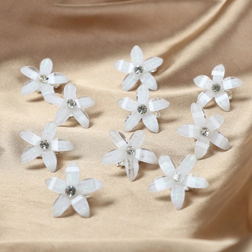 CowLost | 10pcs-set-hair-clip-braided-hair-small-flower |6