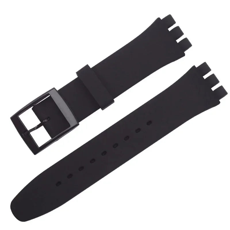 CowLost | product_id-waterproof-silicone-replacement-watch-strap-with-metal-pin-buckle-for-swatch-16-17-19-20mm-unisex |34