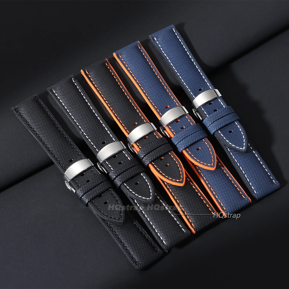 CowLost | 20-22-24mm-carbon-fiber-watch-strap-unisex-silicone-watchband-sport-strap-for-smart-watch-waterproof-butterfly-buckle-bracelets |3
