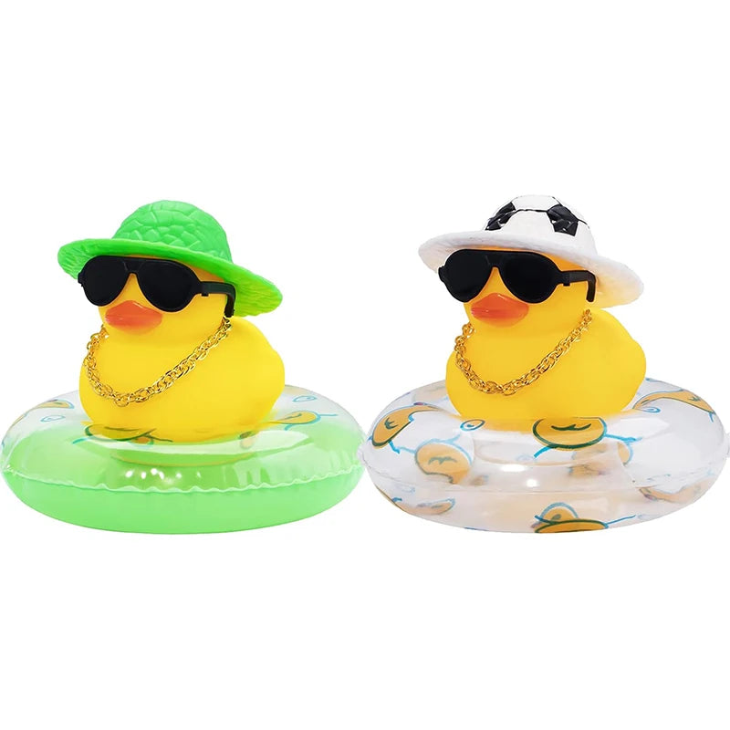 CowLost | 2-set-car-duck-mini-car-dashboard-yellow-rubber-duckies-toy-jeep-duck-party-favor-car-decoration-table-ornament-car-accessory |29