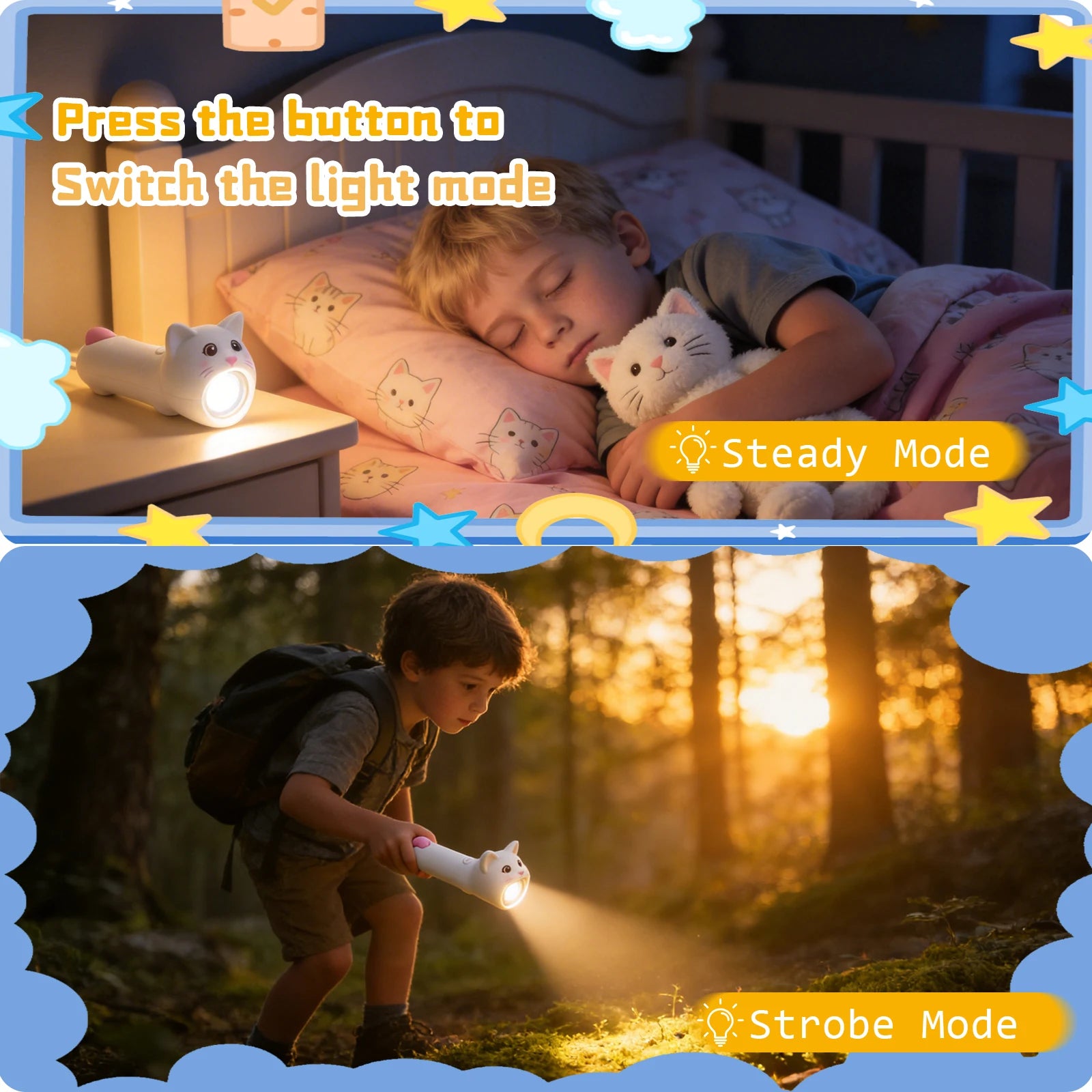 CowLost | product_id-silicone-usb-rechargeable-led-flashlight-portable-dinosaur-sea-turtle-rabbit-kitten-torch-for-kids |4