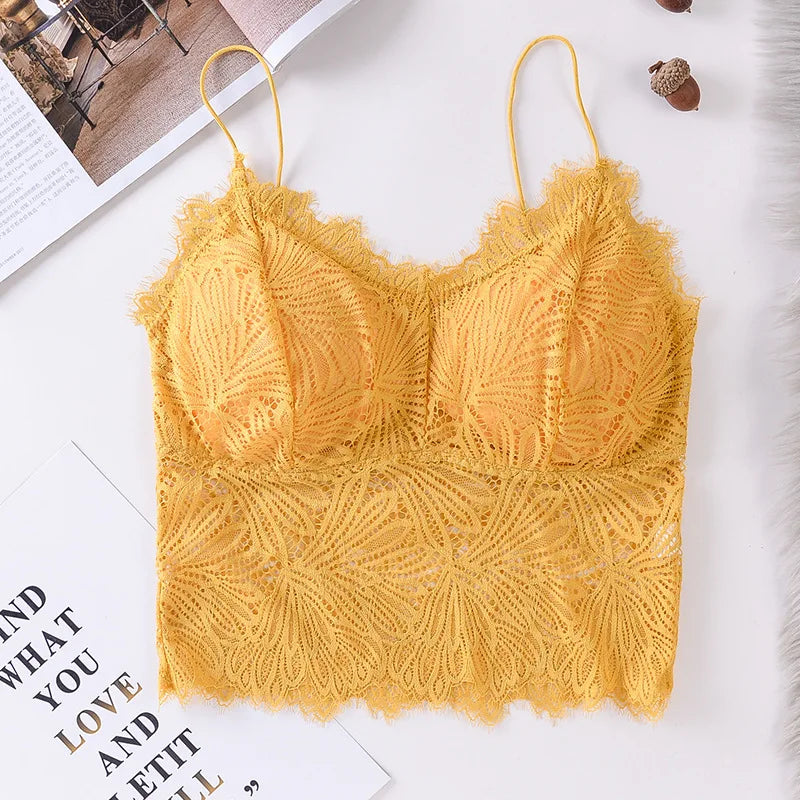 CowLost | product_id-wireless-floral-lace-push-up-bra-with-removable-pads-solid-bralette-for-women |20