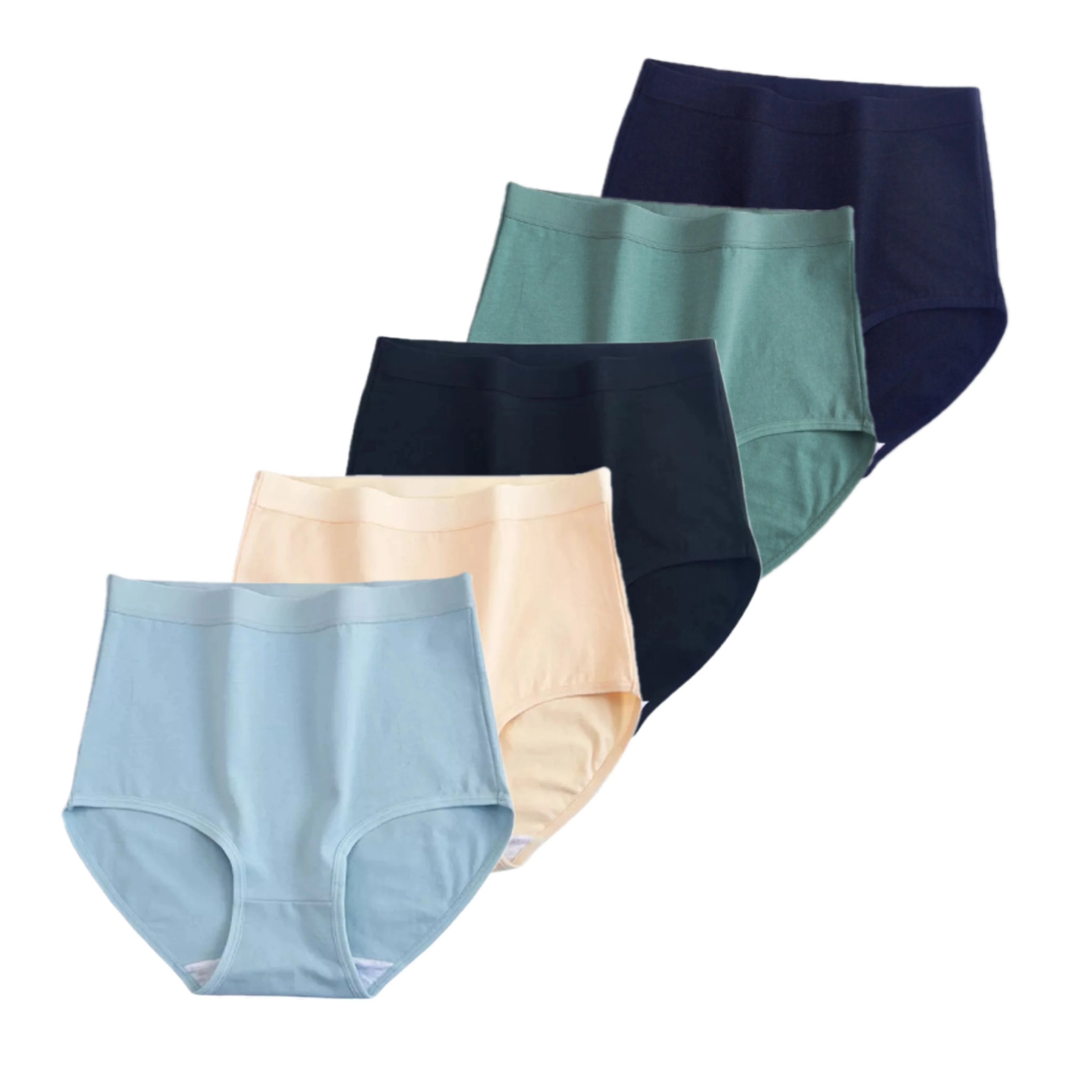 CowLost | product_id-fallsweet-womens-high-waist-cotton-plus-size-briefs-5-pack-m-xxxl |13