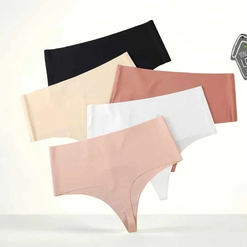 CowLost | product_id-3pcs-women-high-waist-seamless-soft-g-string-thongs-panties |1