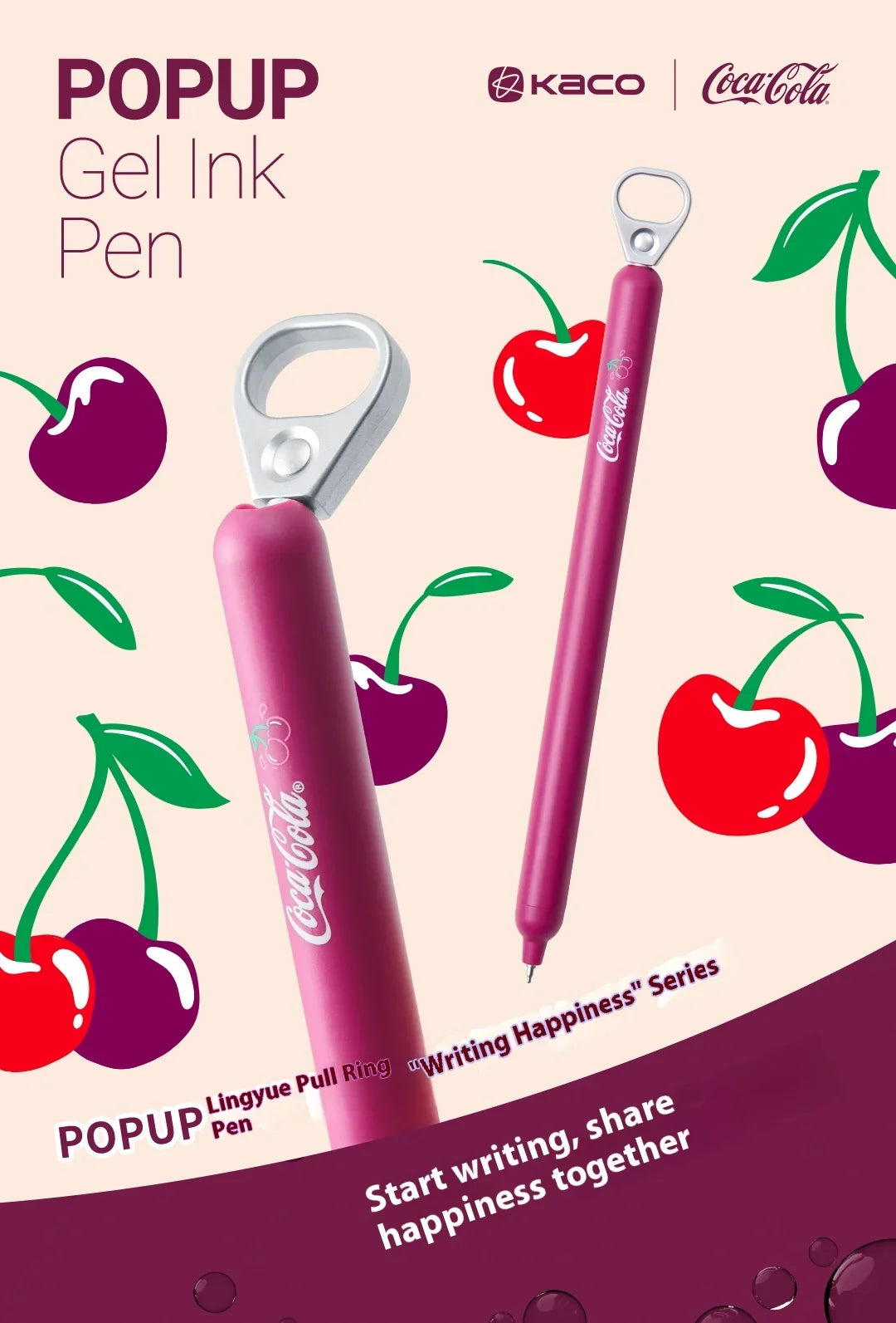 CowLost | product_id-kaco-coca-cola-limited-edition-0-5mm-black-gel-pen-cherry-pull-tab-for-homework-exams |7