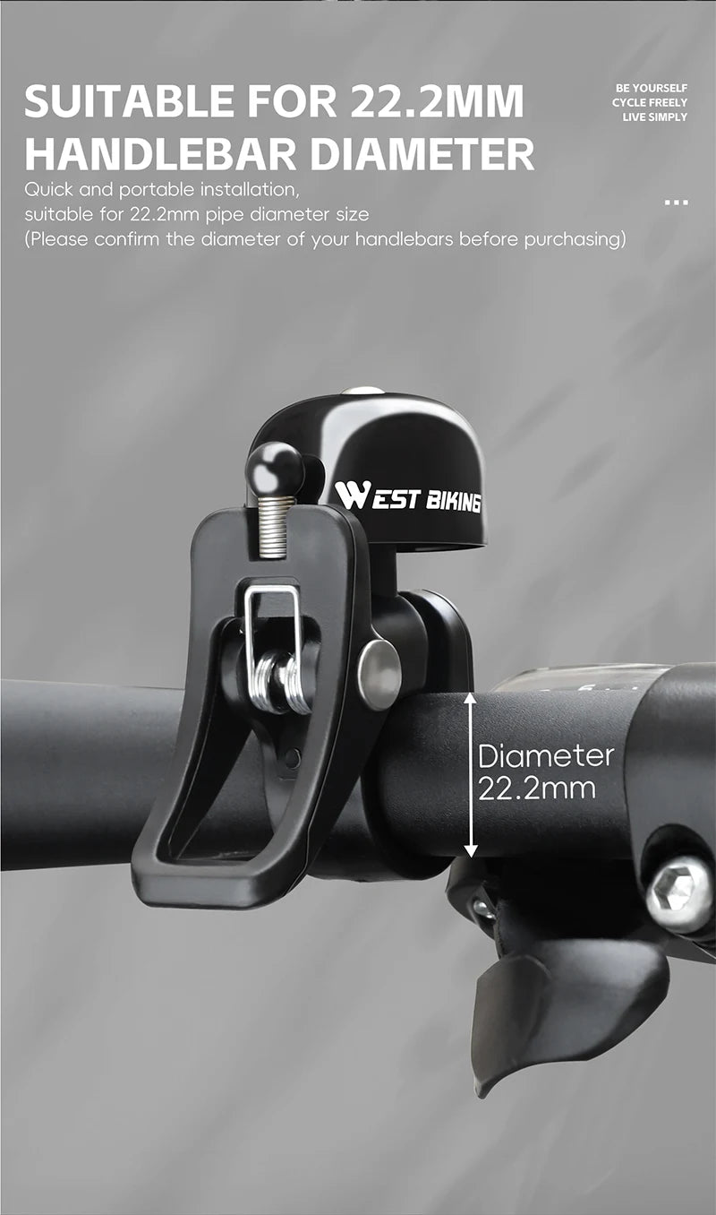 CowLost | west-biking-retro-bicycle-bell-mini-bicycle-handlebar-bell-aluminum-alloy-bike-horn-cycling-alarm-mtb-road |15