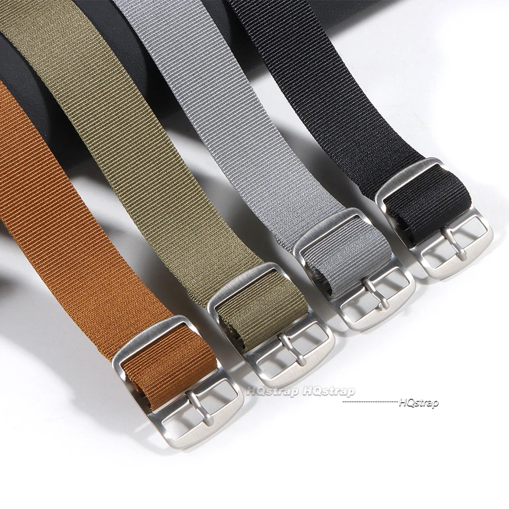 HQstrap 20mm Nylon Watch Strap Universal Brown Green Black Military Sport Band Replacement