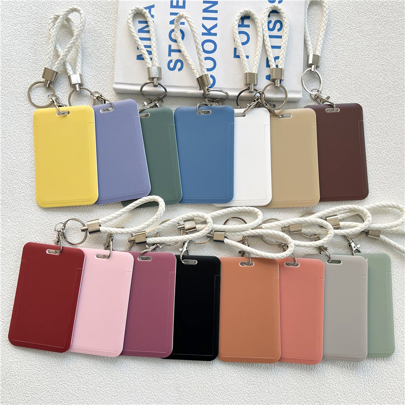CowLost | handbags-solid-color-student-bus-id-card-protective-cover-keyring |9