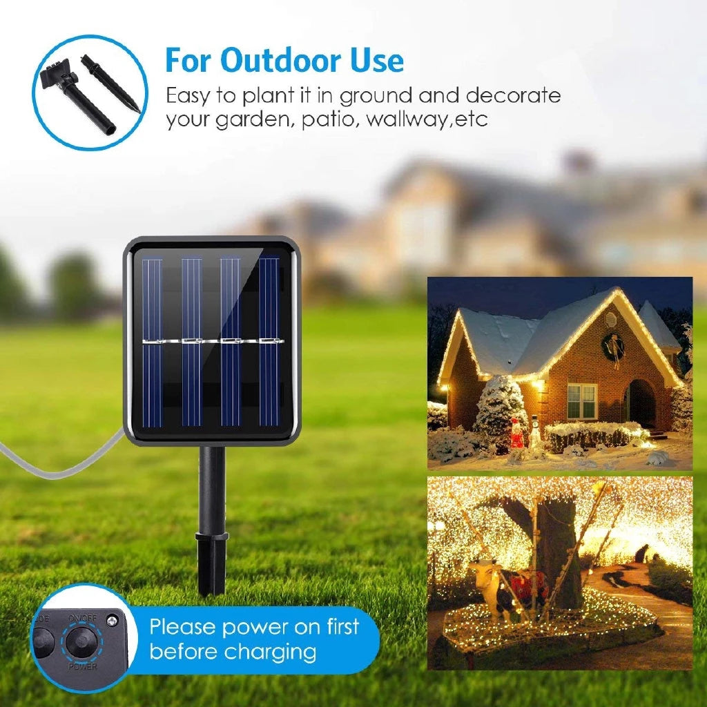Solar Outdoor Fairy String Lights, 50-300 LED Copper Silver Wire, Waterproof, 8 Modes for Christmas & Wedding