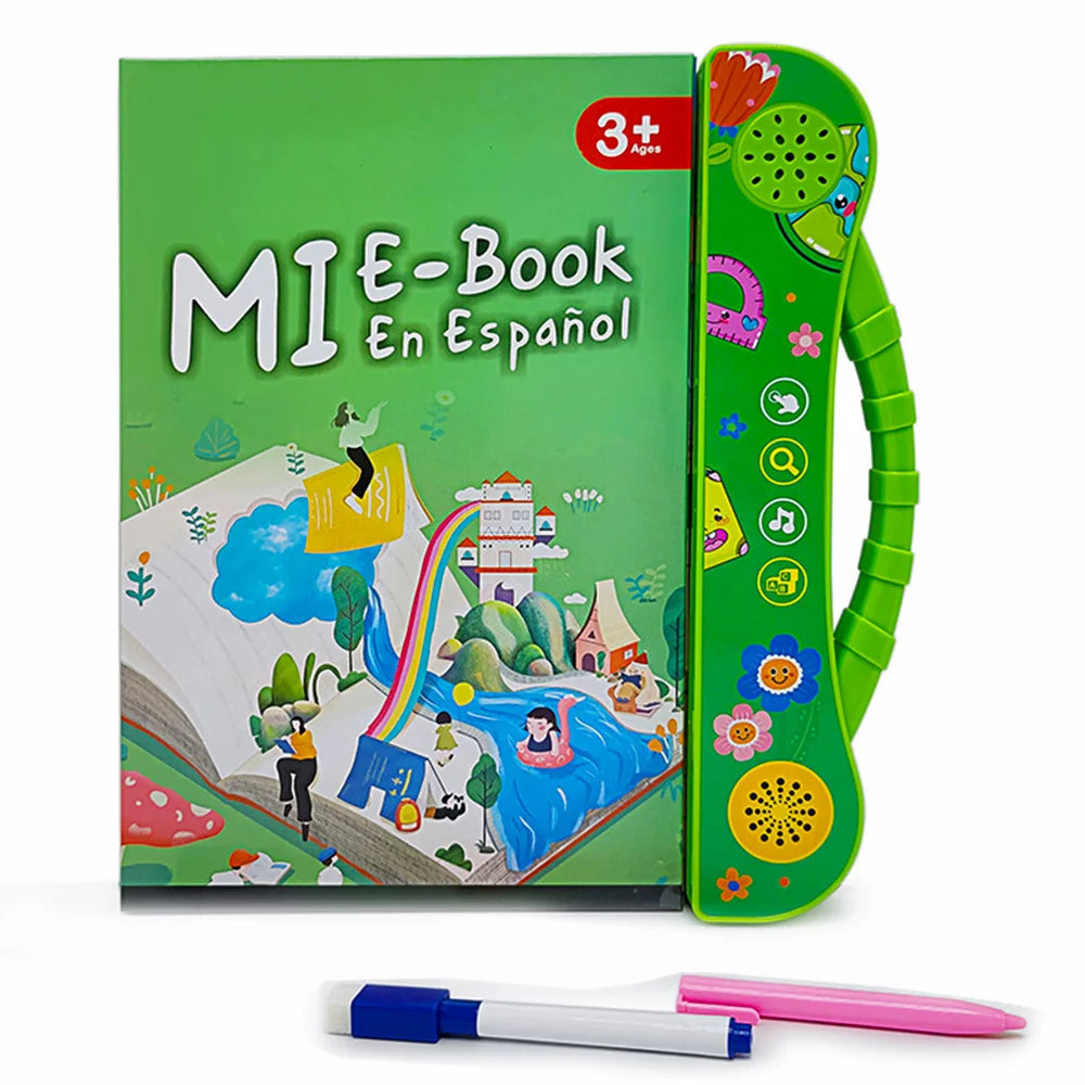 Spanish Talking Sound Education Book with 4 Games and English Stories for Children Ages 5-8