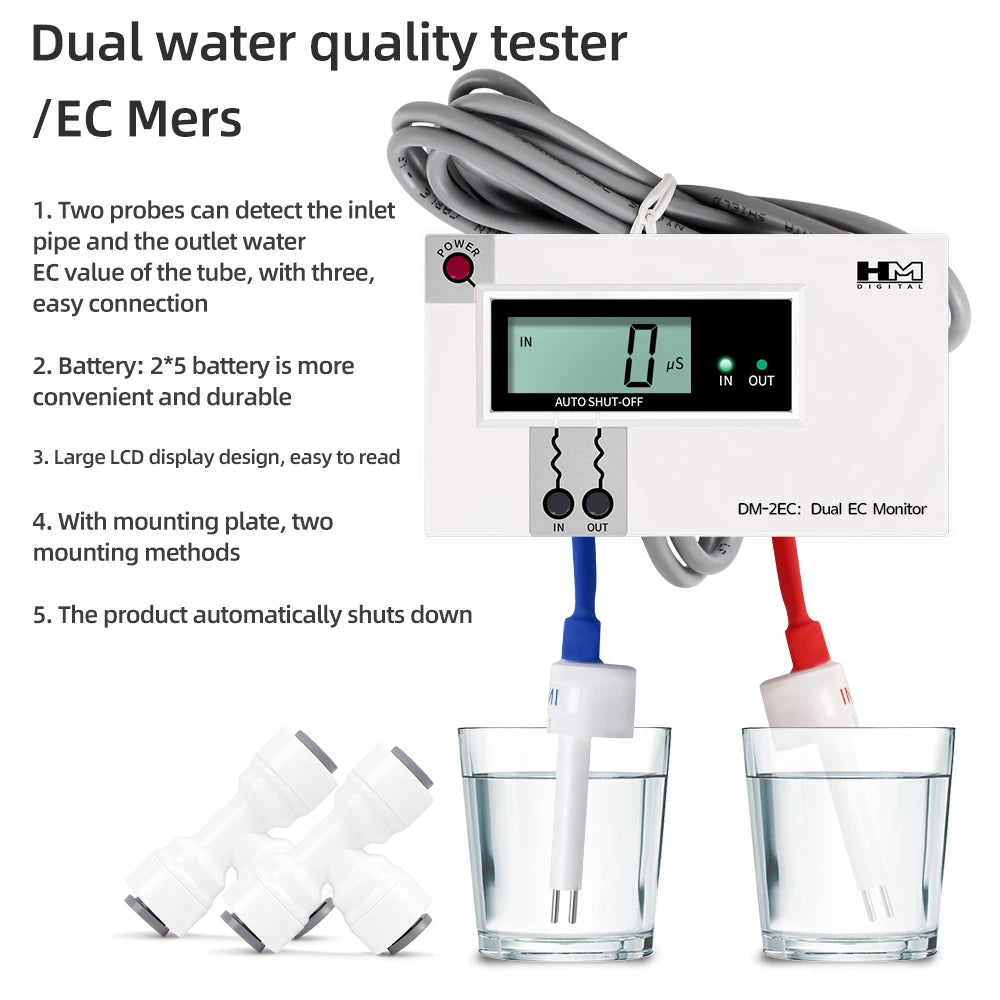 Digital Dual TDS/EC Water Quality Tester Pen for Tap and Fish Tank