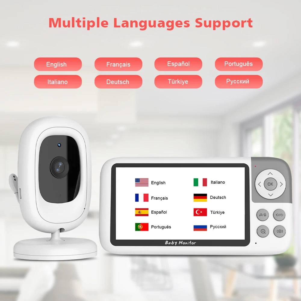 CowLost | 5-0-inch-720p-video-baby-monitor-camera-3x-digital-zoom-two-way-audio-auto-night-vision-300m-transmission-security-camera-vb618 |9