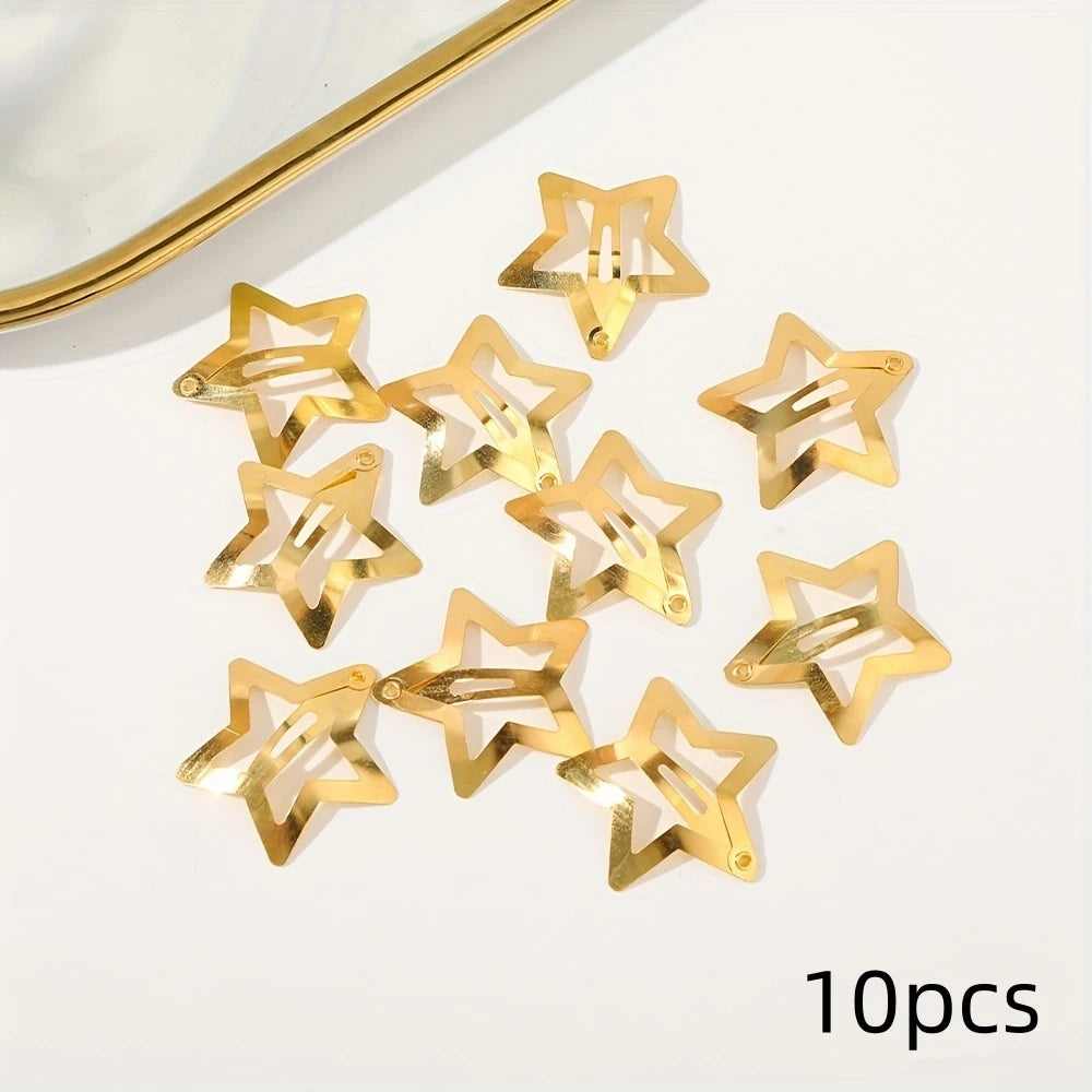 CowLost | 2-100pcs-star-hair-clips-for-girls-filigree-star |19