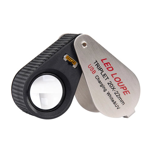 CowLost | 10x-20x-30x-40x-magnifier-loupe-with-dual-light-white-uv-led-illuminated-magnifier-jewelry-diamond-gemstone-eye-glass-for-repair |2