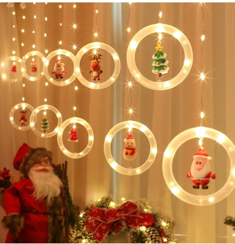 CowLost | product_id-led-usb-christmas-star-santa-curtain-string-lights-for-bedroom-and-living-room |22