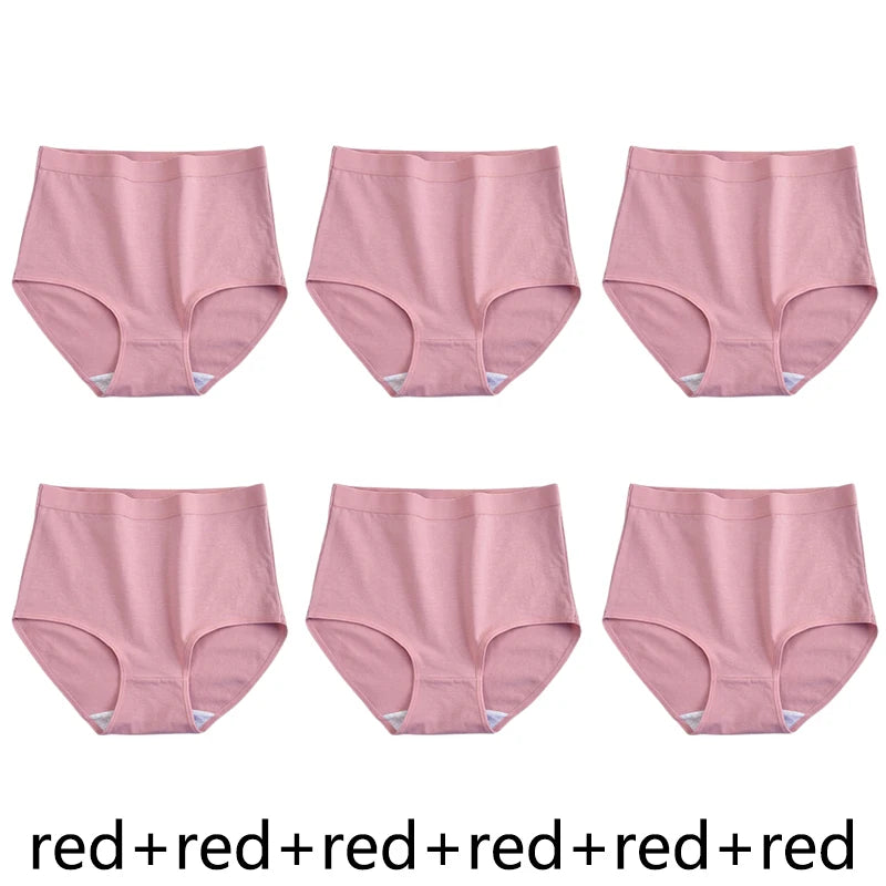 CowLost | product_id-fallsweet-6pcs-plus-size-womens-cotton-seamless-breathable-briefs |7