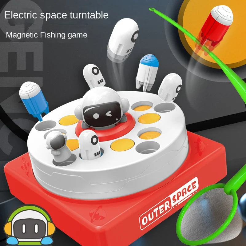 Rocket Launching Rotary Table Airship Catapult Bouncing Turntable Training Toy Gift