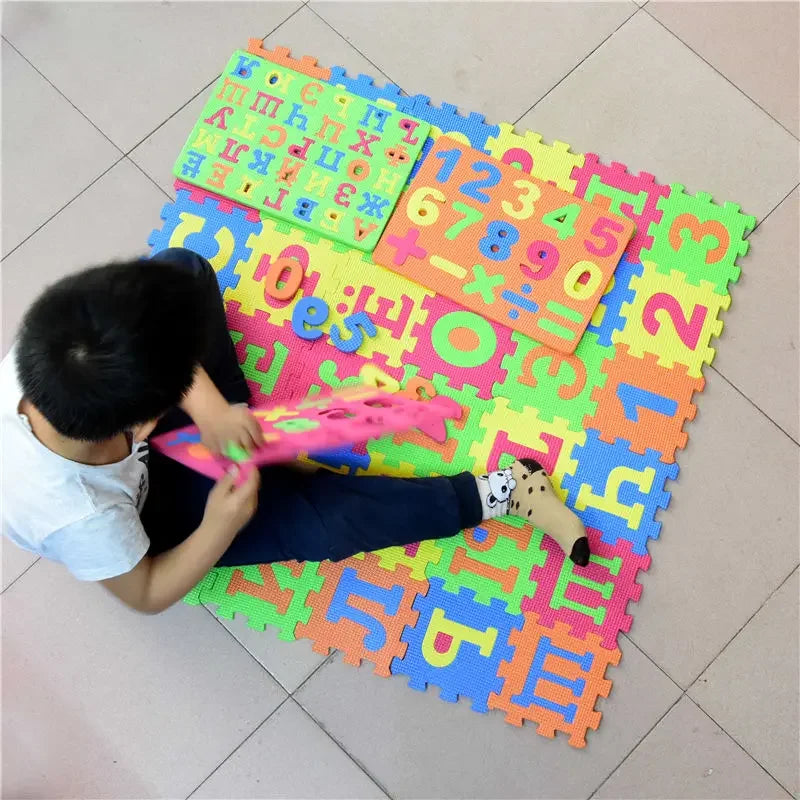 Russian Alphabet EVA Foam Puzzle Mat 36 Pcs Interlocking Floor Carpet 14x14cm