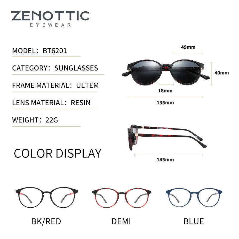 CowLost | zenottic-magnetic-clip-on-sunglasses-polarized-sunglasses-myopia-glasses-frame-2-in-1 |5